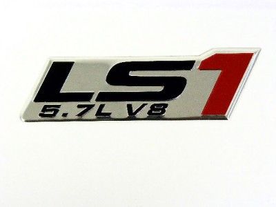 GM CHEVY CHEVROLET LS1 5.7L V8 ENGINE EMBLEMS BADGE CHROME SILVER 