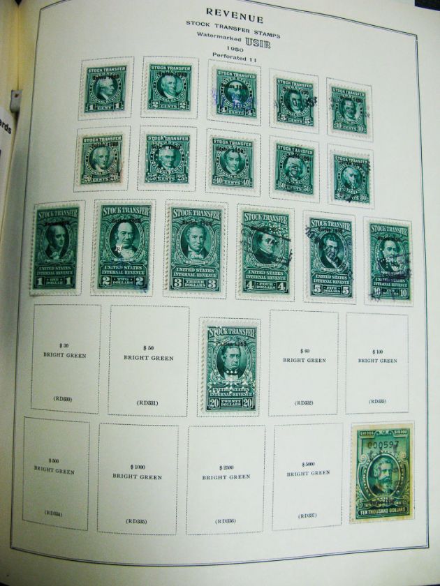 US Stamps Revenue Choice Early Collection Cat $12,000  