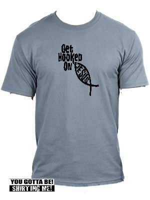 New Hooked On Jesus Christian T Shirt All Sizes Colors  