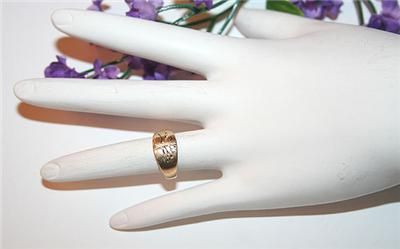 Vintage 14K GOLD TREE OF LIFE RING Band ARTISAN ESTATE JEWELRY Wedding 