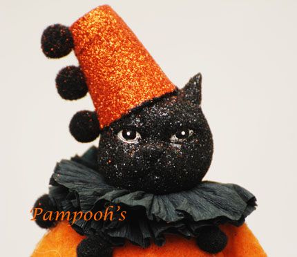 KD Vintage Halloween Cat Clown  