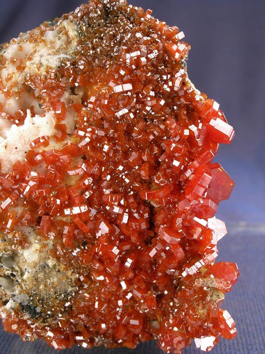 SHOWY MULTISIDED RED VANADINITE CRYSTALS ON MATRIX, MOROCCO  