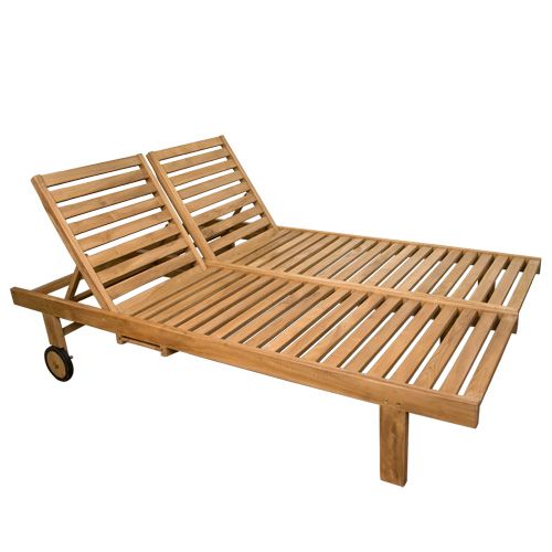 Balero Teak Wood Double Chaise Lounge Chair  