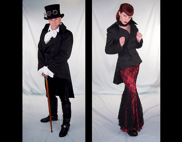 STEAMPUNK GOTH NEWMONIAN RIDING JACKET UNISEX BUCKLE BACK TAILCOAT 