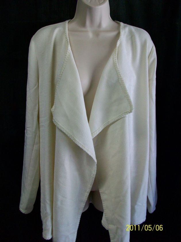 COLDWATER CREEK ivory cascade front cardigan sweater M  