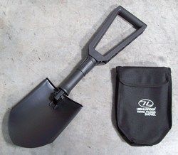 NEW   Black Folding Shovel / Entrenching Tool with Carry Pouch  