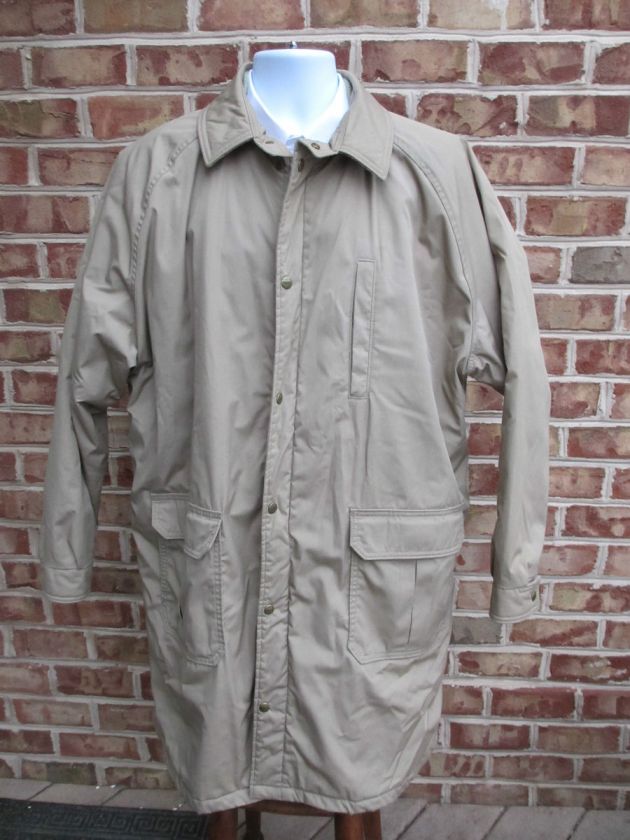 vintage LL BEAN commuter COAT long khaki XL USA mens parka jacket 