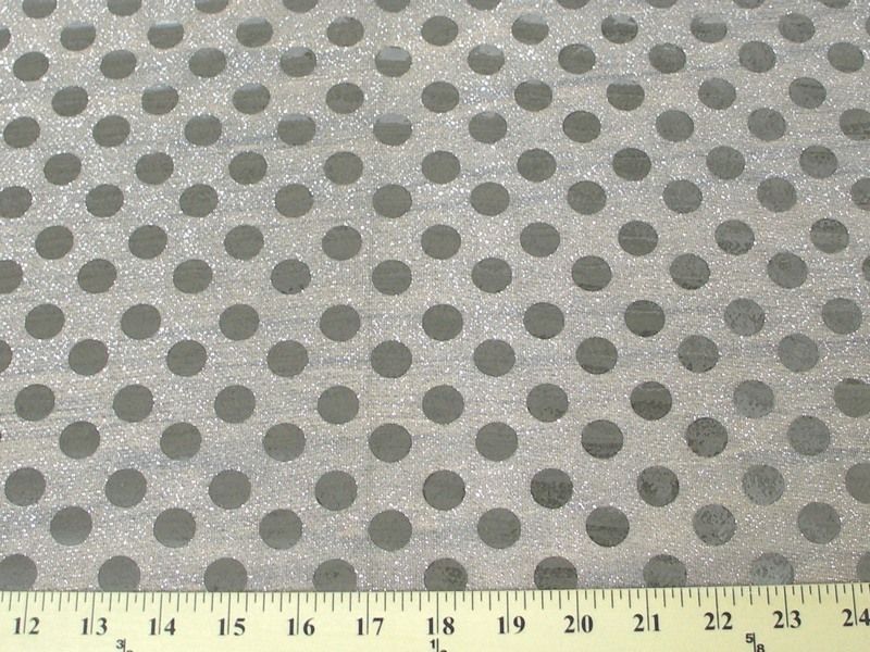 JUMBO SILVER CONFETTI DOT SEQUIN FABRIC $5.75/YARD  