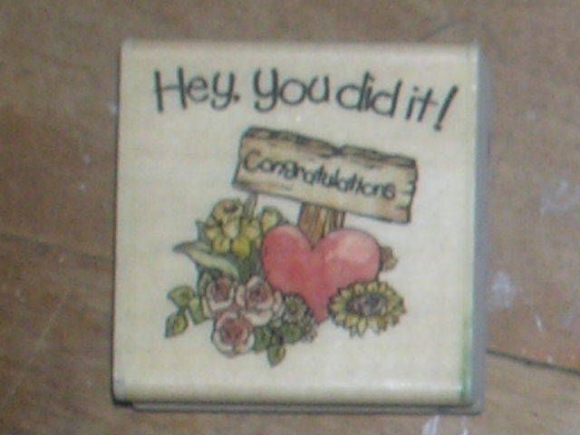 RUBBER STAMP BOYDS COLL. HEY, YOU DID IT CONGRAT  