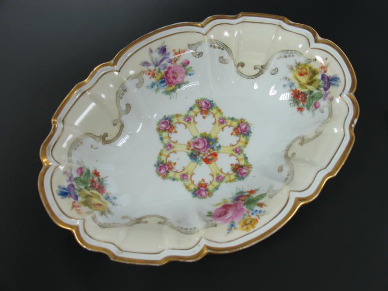 FLORAL PORCELAIN BOWL HANDPAINT OSCAR SCHLEGELMILCH  