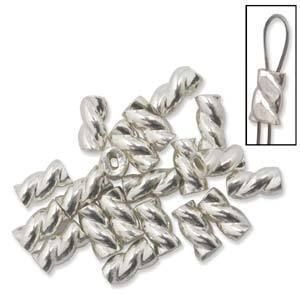 FIFTY (50) Sterling Silver Twisted Crimps .010  