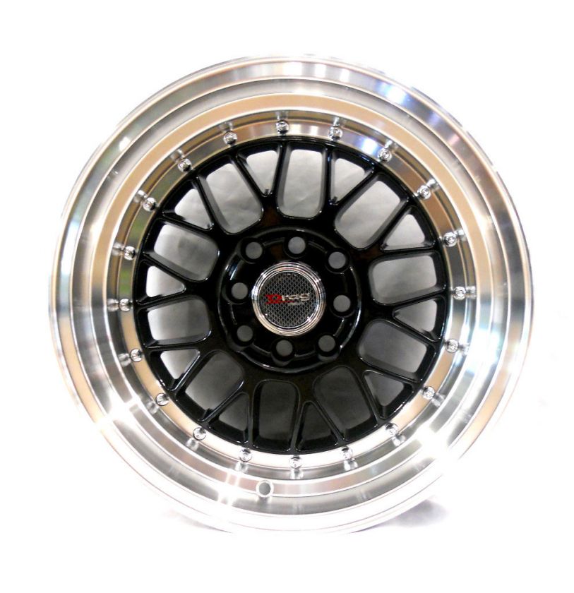 15 15x8.25 Drag dr44 wheel/rim low offset black +25 4x100 4x114.3 