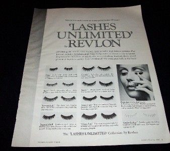 1969 AD REVLON FALSE EYELASHES High fashion Mod  