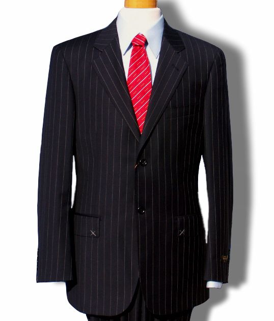 New Daniele $1295 Navy Chalkstripe 150s Wool Mens Designer Business 