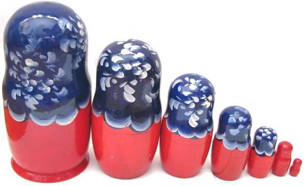 Set of 7 Russian/Ukrainian Doll Stacking Nesting Matryoshka Dolls #1 