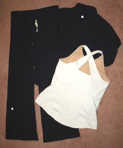 LULULEMON LOT REVERSE GROOVE SHAPE JACKET & TANK ISSUES SZ 8  