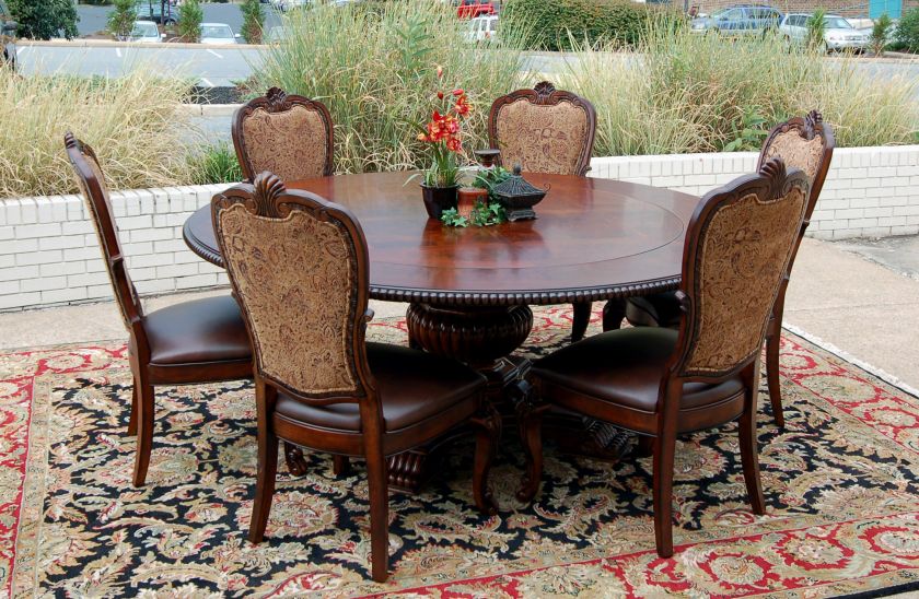 Piece Old World Mahogany Dining Set  