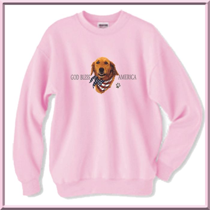 God Bless America Golden Retriever SWEATSHIRT S 3X,4X  