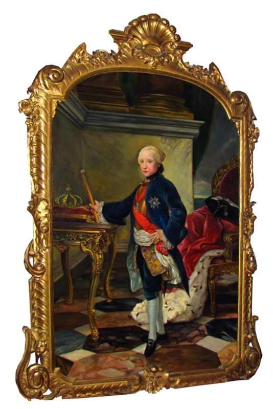 7357 18th C. Oil on Canvas Portrait of King Charles IV  