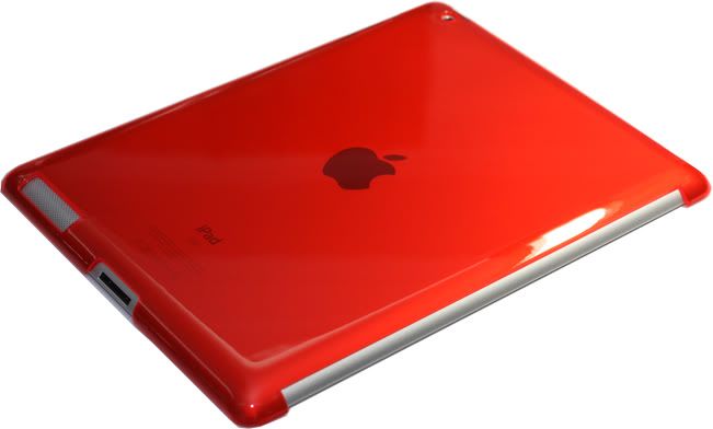 iPad 2 Ultra Clear Snap on Hard Back Case Works With Smart Cover Red 