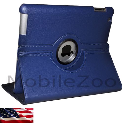 iPad 3 360 Rotating Magnetic Leather Case Smart Cover Stand Apple iPad 