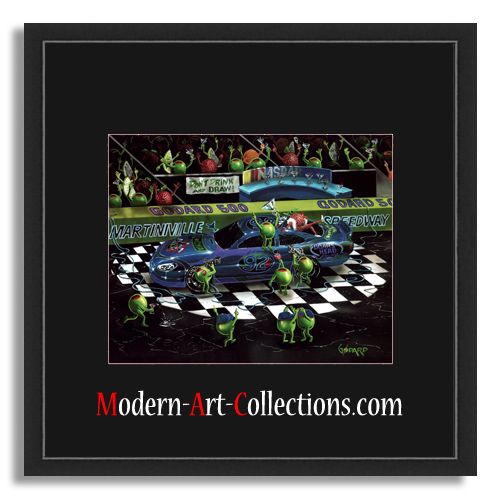 16x16 Michael Godard,Nasbar 2 S/Mat Blk FRAMED  