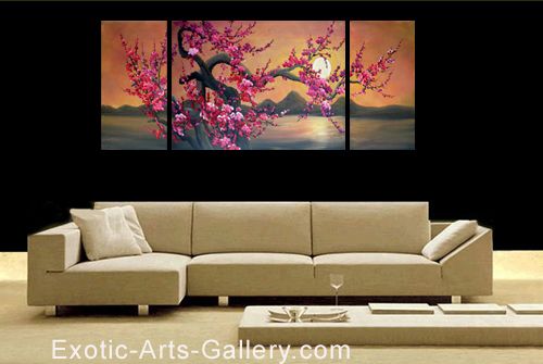 Japanese Cherry Blossom Painting Abstract Art on canvas  