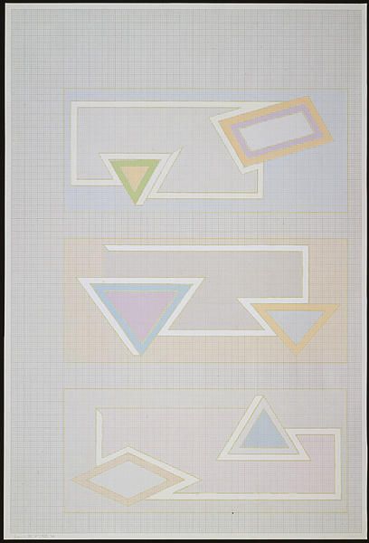 FRANK STELLA Signed 1970 Original Color Screenprint   Pastel Stack 