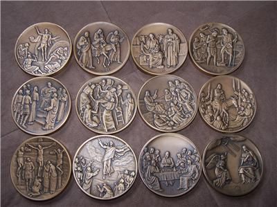   CHRISTI Franklin Mint Medal Set LIFE OF CHRIST Nativity , Last Supper