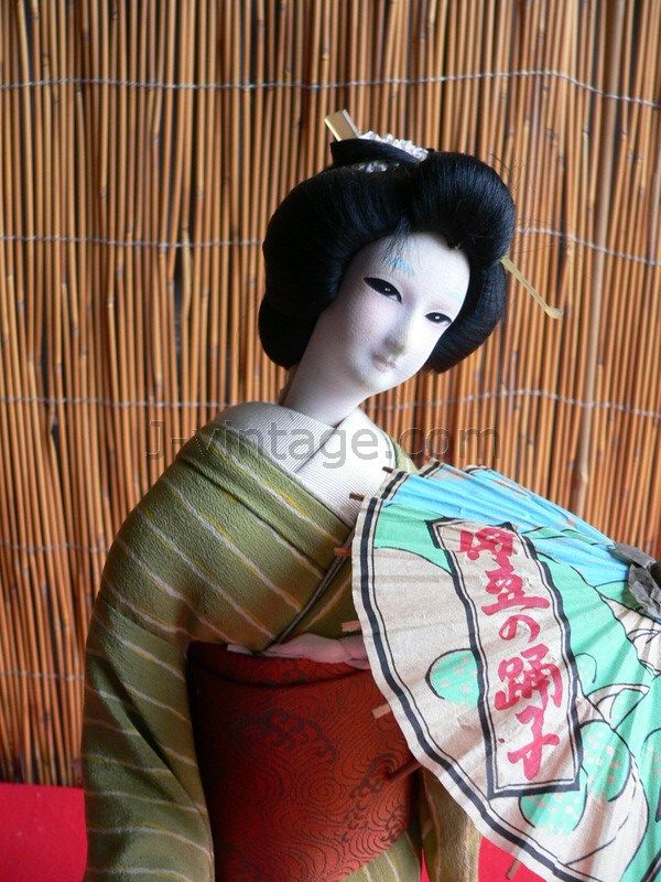 43cm NISHI Japanese GEISHA DOLL w/ KASA Umbrella  