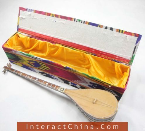 Uyghur Lute Xinjiang Handcraft Dutar + Case +Stand 45cm  