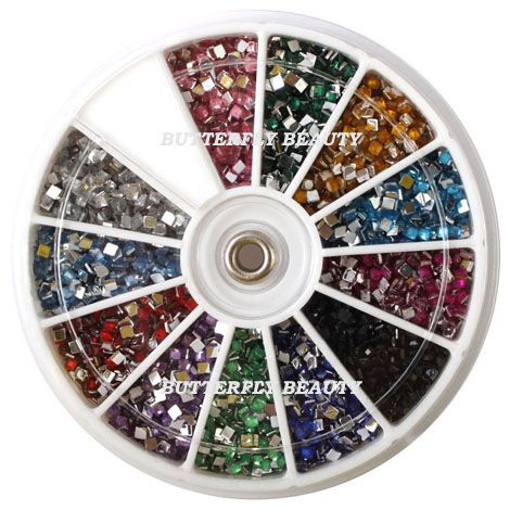 1800Pcs Square Rhinestones in Wheel C332