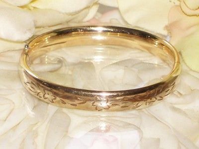 ANTIQUE VINTAGE 1940s 12K GOLD GF ENGRAVED BRACELET  