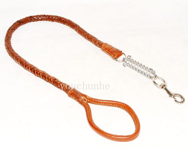 GENUINE LEATHER DOG COLLAR WITH LEAD BROWN  31391  