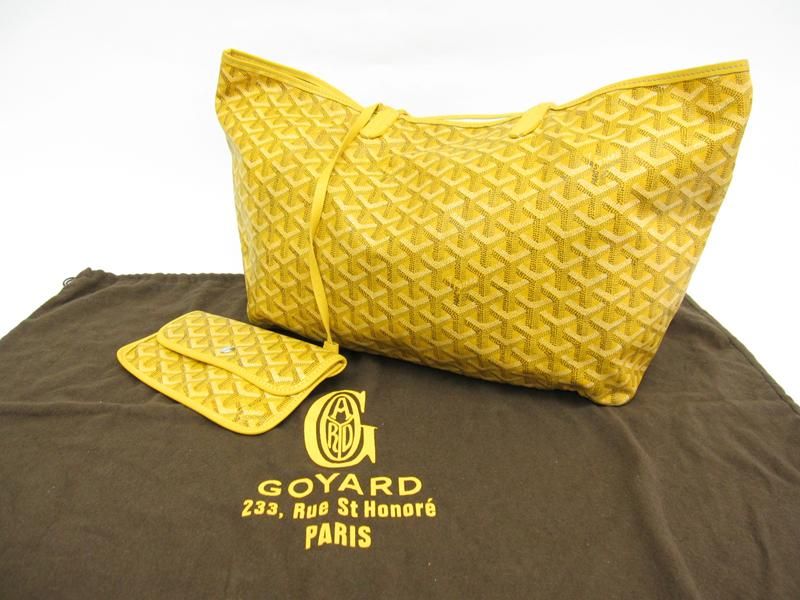 Auth GOYARD SAINT LOUIS PM SHOULDER BAG COATING CANVAS YELLOW 