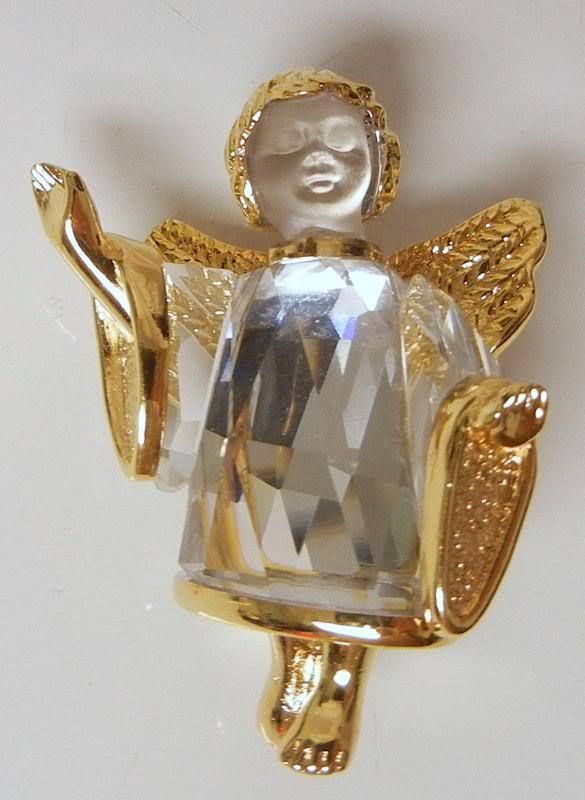 Vintage Daniel Swarovski Crystal Paris Angel Pin Brooch RETIRED RARE 