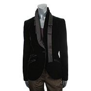 22233 auth GUCCI black velvet Smoking Blazer Jacket 44 L  