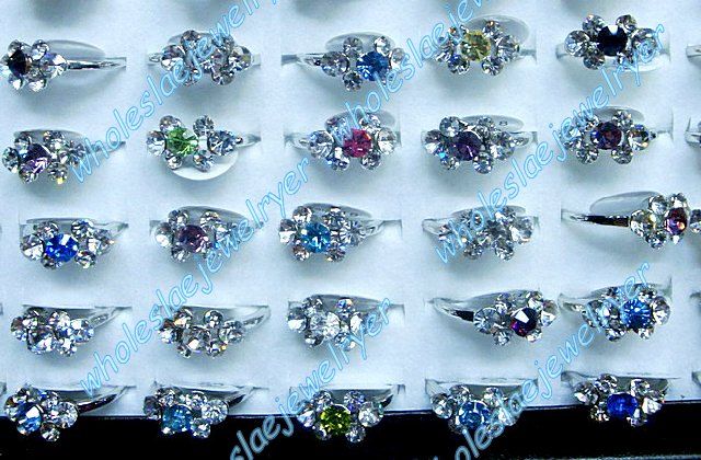 wholesale 100PCS Fashion #5 8 rhinestone&18KGP RinG  