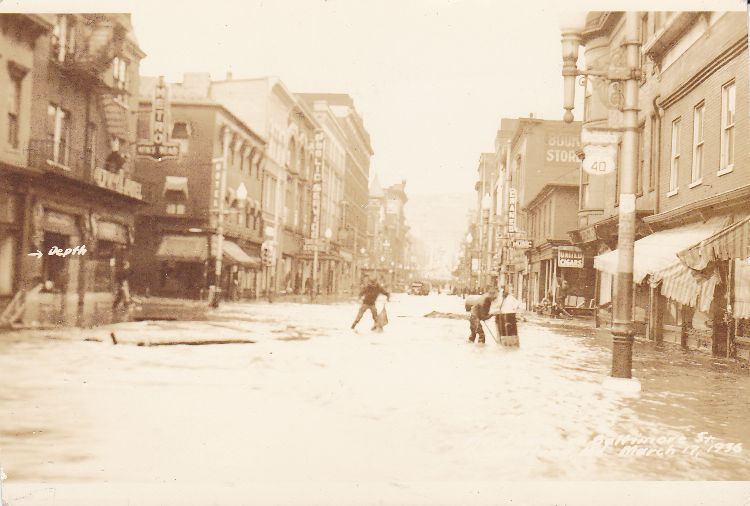 1936 Cumberland MD RPPC Baltimore St Flood Postcard  