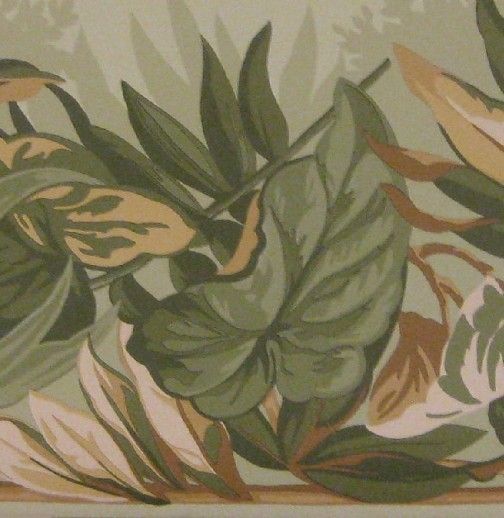 Vine WallPaper Border Ivy Olive Vintage Floral Leaves  