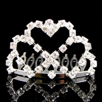    clear Austrian rhinestone hair comb tiara bridal  