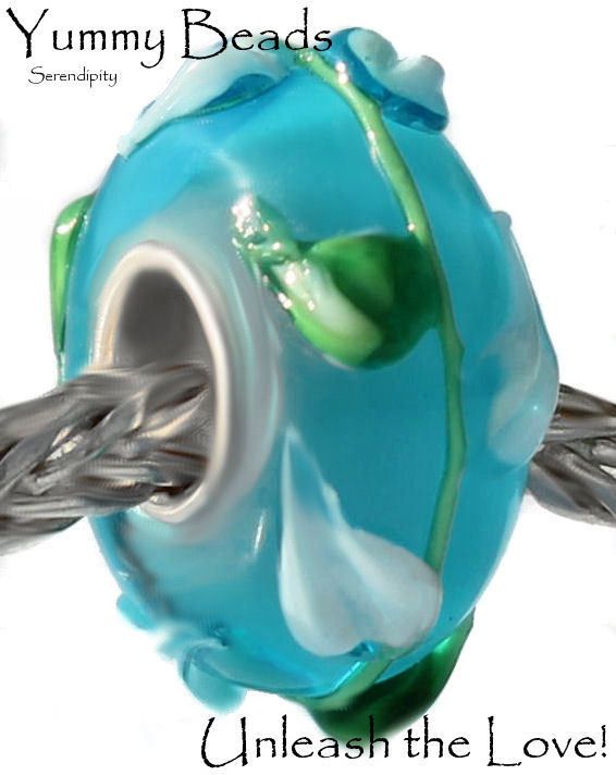   MURANO GLASS TURQUOISE FLOWER BRACELET JEWELLERY BEAD CHARM  