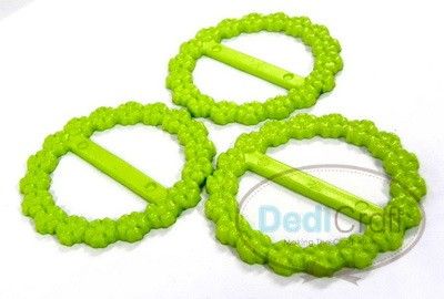 GREEN BELT BUCKLE SLIDER SUPPLOES FLOWER 55MM S0032  