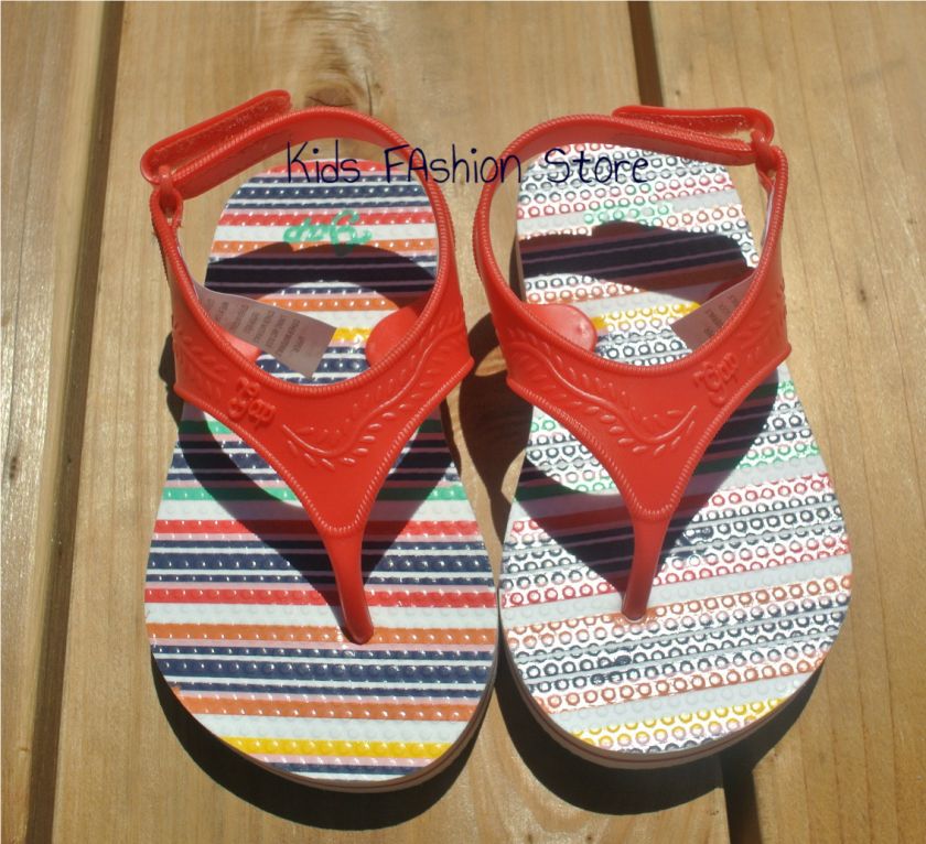 NEW BABY GAP MULTICOLOR Ankle strap flip flops SANDALS  