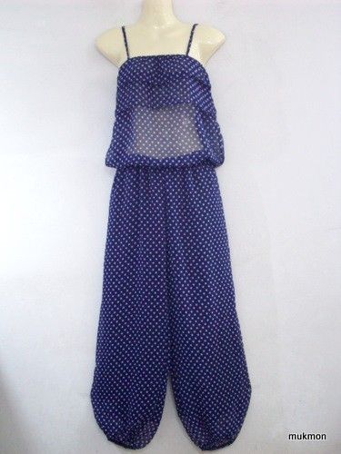 New Casual Long Maxi Dress Pants Jumpsuit NavyBlue,XS M  