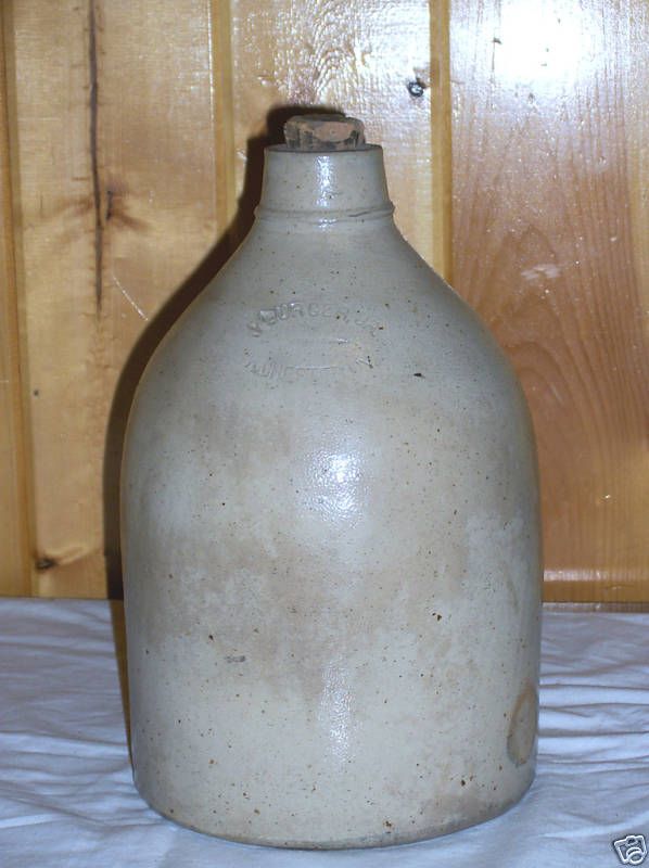 BURGER JR ROCHESTER NY STONEWARE CROCK JUG EC  