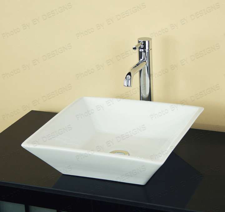 WHITE PORCELAIN CERAMIC VESSEL SINK WITH B/N POP UP  