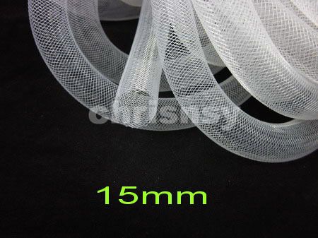 Jewelry Craft Mesh Nylon Tubing Tube 15mm White 10ft  