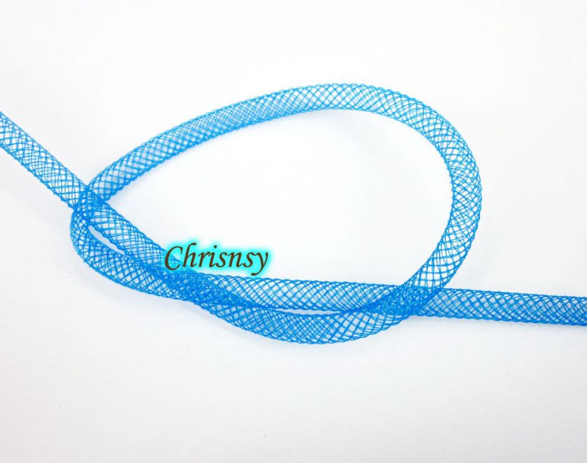 10ft Jewelry Necklace Chain Nylon Mesh Tube Blue 4mm  