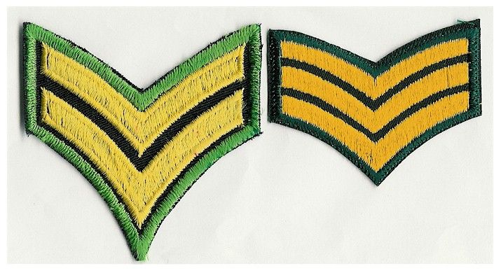 POLICE Security Sergeant Rank Patch Chevron Vintage 2pc  